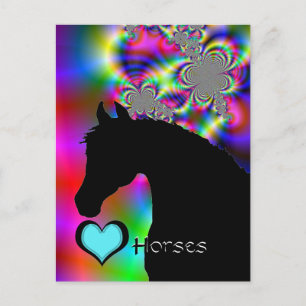 Heart Horses III Customisable (Fractal 50) Postcard