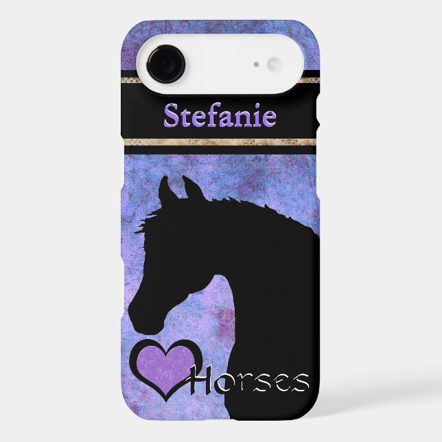Heart Horses III Customisable (purple/blue) Case-Mate iPhone Case (Back)