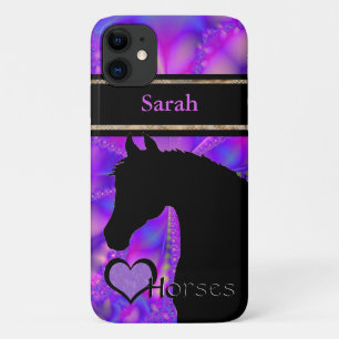 Heart Horses III Customizable (Fractal 100) iPhone 11 Case