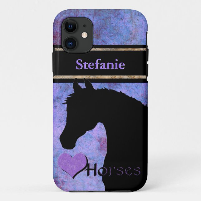 Heart Horses III (purple/blue) Case-Mate iPhone Case (Back)