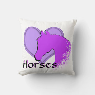 Heart Horses III (purple) Cushion