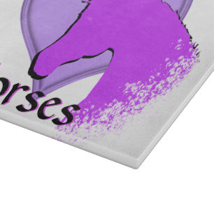 Heart Horses III (purple) Cutting Board