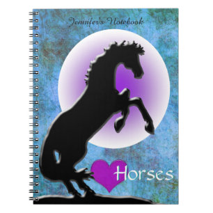 Heart Horses V (blue/green) Notebook