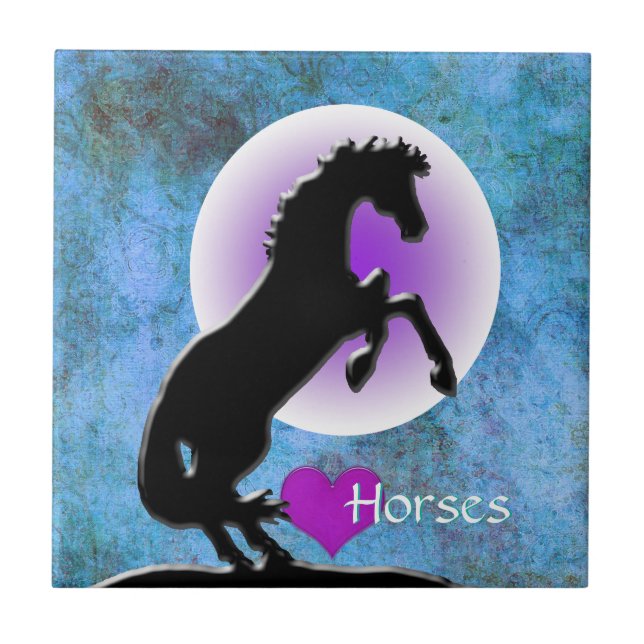 Heart Horses V (blue/green) Tile (Front)