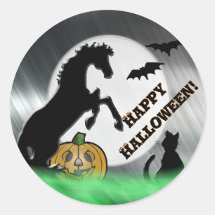 Heart Horses V Halloween Classic Round Sticker
