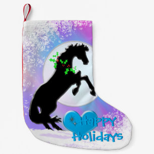 Heart Horses V Holiday (Colorful Haze) Small Christmas Stocking