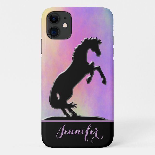 Heart Horses V (purple and yellow) Case-Mate iPhone Case (Back)