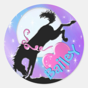 Heart Horses VII (Colourful Haze) Classic Round Sticker