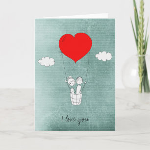 Heart Hot Air Balloon Love Card