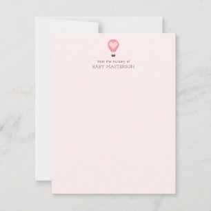 Heart Hot Air Balloon Pastel Purple Baby Shower  Card