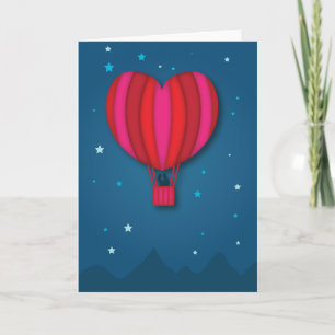 Heart Hot Air Balloon Valentine's Day Card