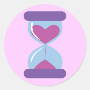 Heart Hourglass Classic Round Sticker