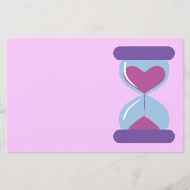 Heart Hourglass Stationery (Front)