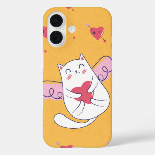 Heart Hug Kitty Purrfect Valentine iPhone 16 Case