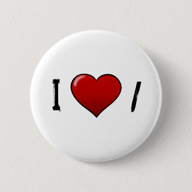 heart, I, / 6 Cm Round Badge (Front)