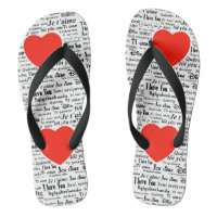 heart i love you flip flops sandals shoes