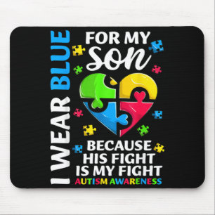 Heart I Wear Blue For My Son Au Awareness Month Mouse Mat