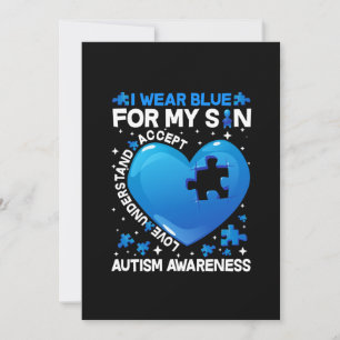 Heart I Wear Blue For My Son Autism Awareness Save The Date