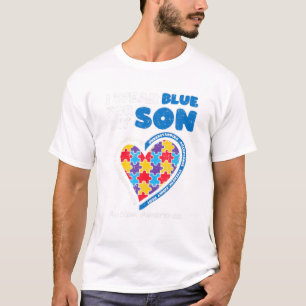 Heart I Wear Blue For My Son Autism Awareness T-Shirt