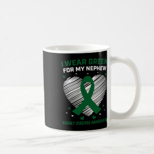 Heart I Wear Green For My Nephew Kidney Disease Aw Coffee Mug