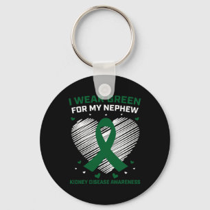 Heart I Wear Green For My Nephew Kidney Disease Aw Key Ring