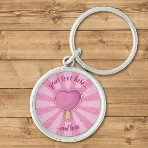 Heart Ice Cream Stick Key Ring
