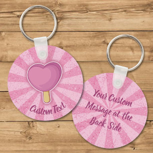 Heart Ice Cream Stick Keychain