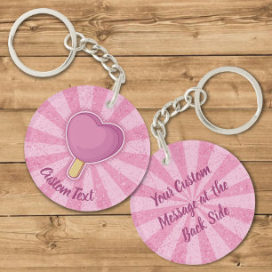 Heart Ice Cream Stick Keychain