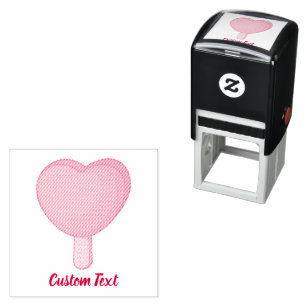 Heart Ice Cream Stick Self-inking Stamp
