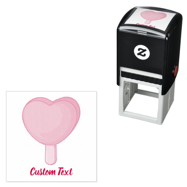 Heart Ice Cream Stick Self-inking Stamp (In Situ)