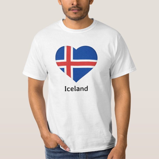 Heart - Iceland Flag T-Shirt (Front)