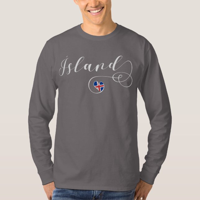 Heart Iceland Tee Shirt, Ísland (Front)