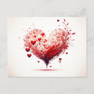 Heart illustrated postcard
