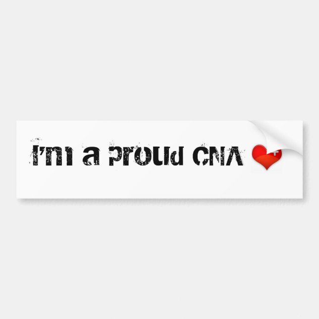 heart, I'm a proud CNA Bumper Sticker (Front)