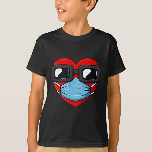 Heart In A Mask Fun Valentines Day  T-Shirt (Front)