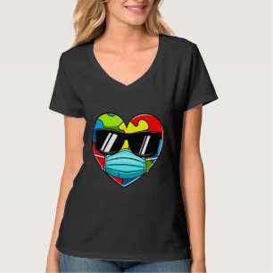 Heart In A Mask Puzzle Piece Autism Awareness T-Shirt