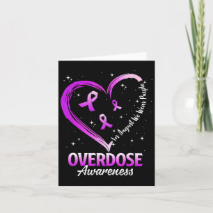 Heart In August We Wear Purple Overdose Awareness Card