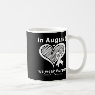 Heart In August We Wear Purple Overdose Awareness Coffee Mug