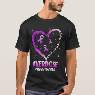 Heart In August We Wear Purple Overdose Awareness T-Shirt