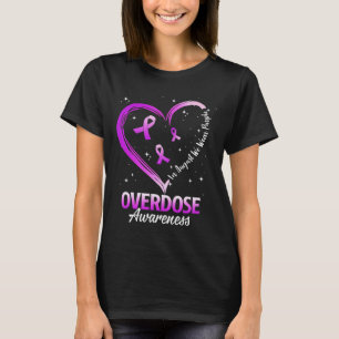 Heart In August We Wear Purple Overdose Awareness T-Shirt