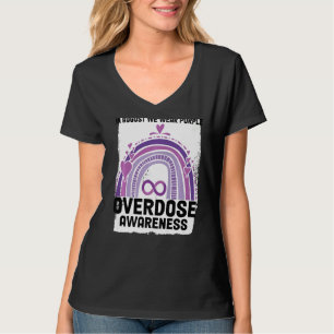 Heart In August We Wear Purple Overdose Awareness T-Shirt