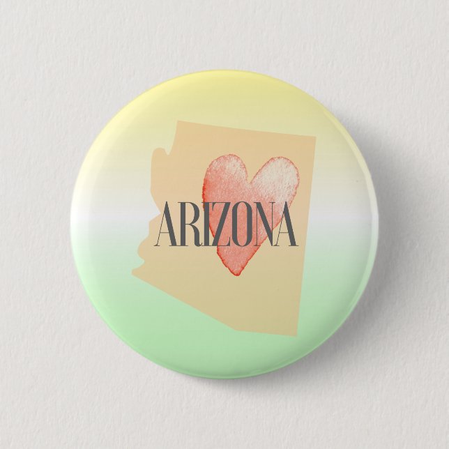 Heart in AZ 6 Cm Round Badge (Front)