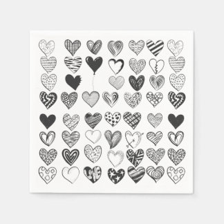 Heart in black and white napkin