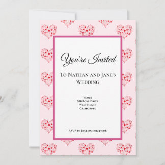 Heart In Dots Invitation