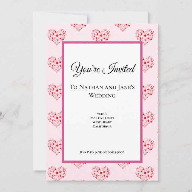 Heart In Dots Invitation (Front)