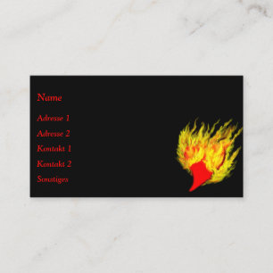 Heart in flames business card