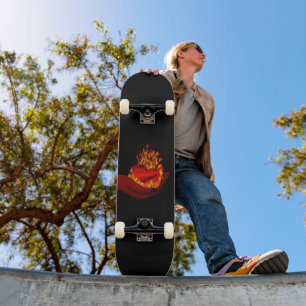 Heart in flames skateboard