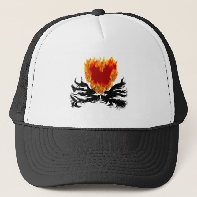 Heart in Flames Trucker Hat (Front)