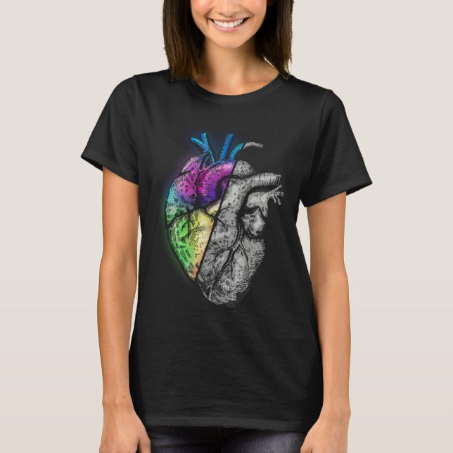 Heart in Half With You And Without You Love and T-Shirt (Front)