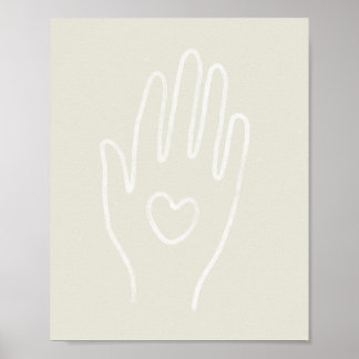 Heart in Hand Art Print - Eggshell